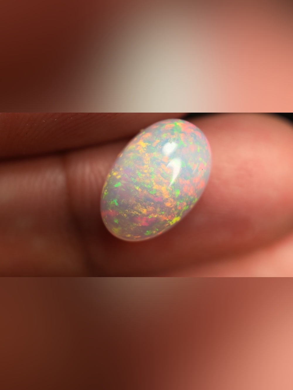 Natural Ethiopian Opal 3.1 Ct Oval Cabochon Loose Gemstone Fire Opal